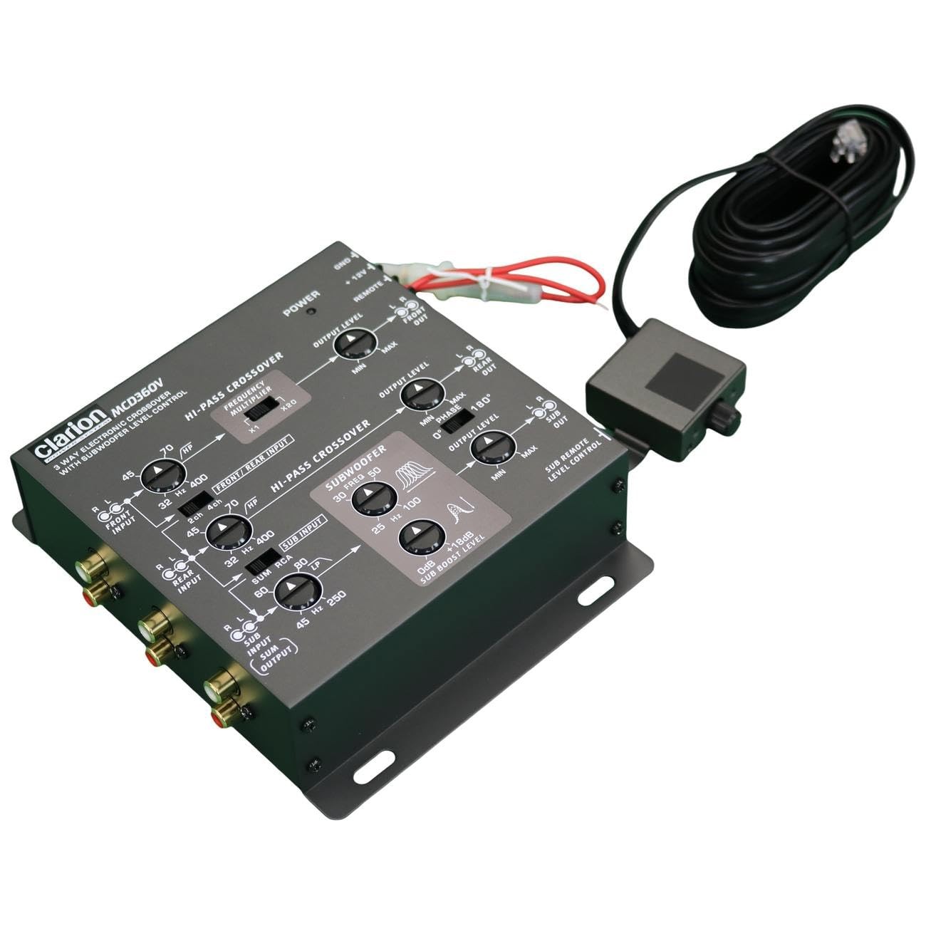 Clarion MCD360V 3-Way 6 Channel RCA Inputs Electronic Crossover with Black