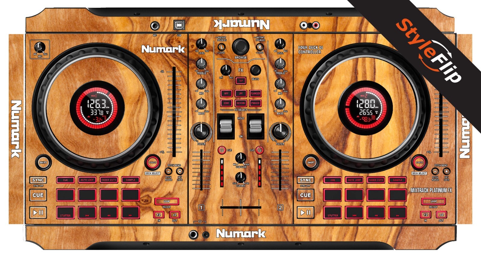 Numark Mixtrack Platinum FX Skin | Wood #6 | Protective Decal | StyleFlip Skins