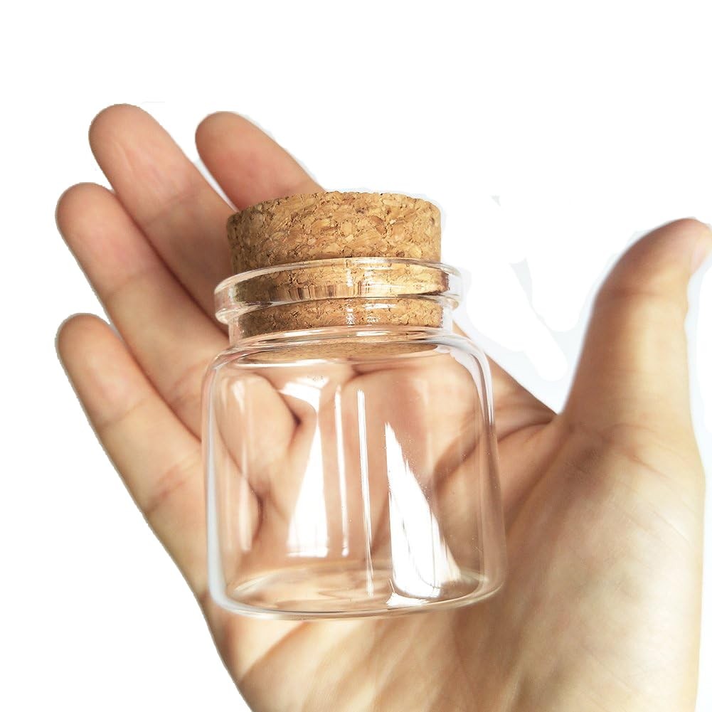 50ml Small Glass Bottles Vials Jars Glass with Cork Stopper Storage Bottle