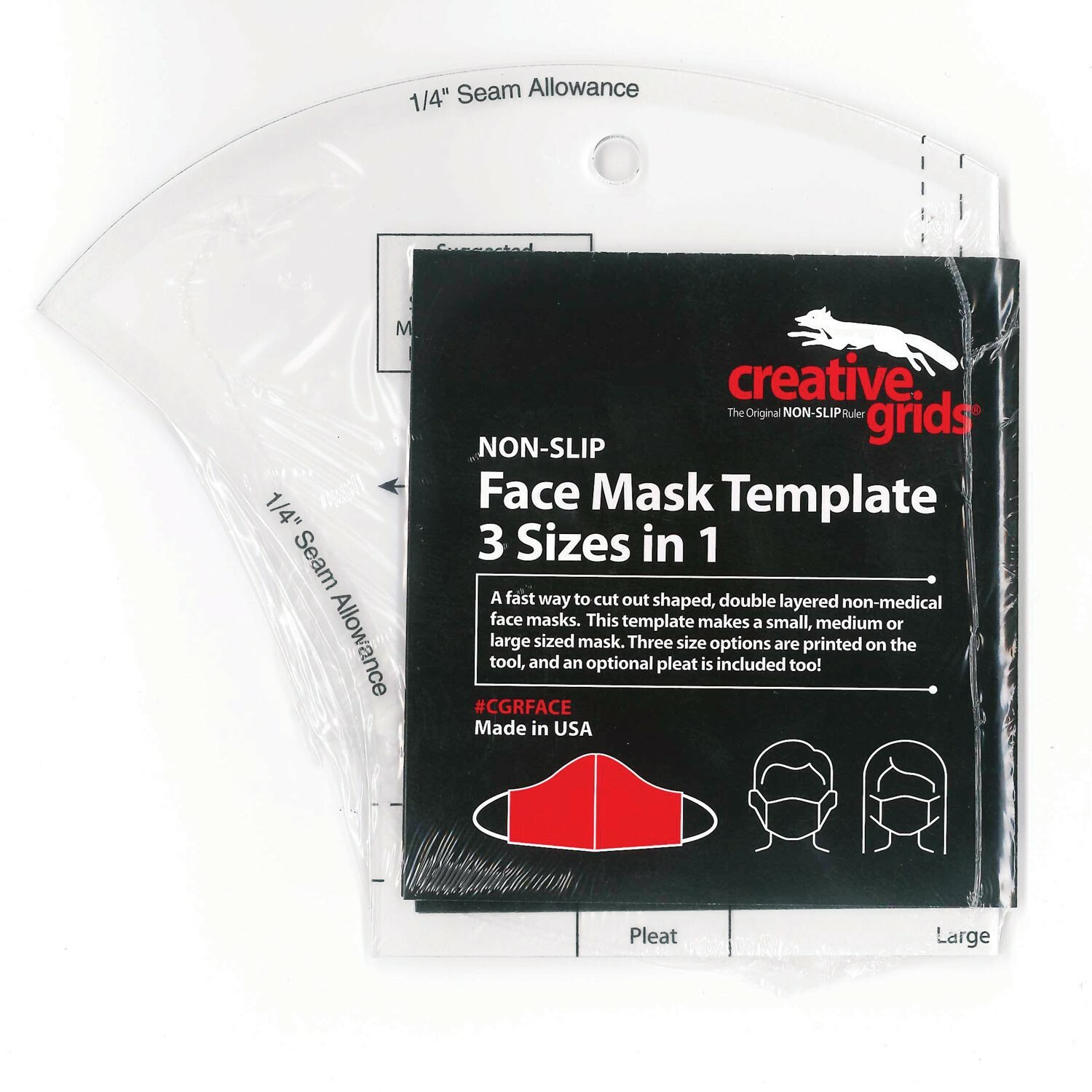 Creative Grids Face Mask Template 3 Sizes in 1 Acrylic Templates CGRFACE