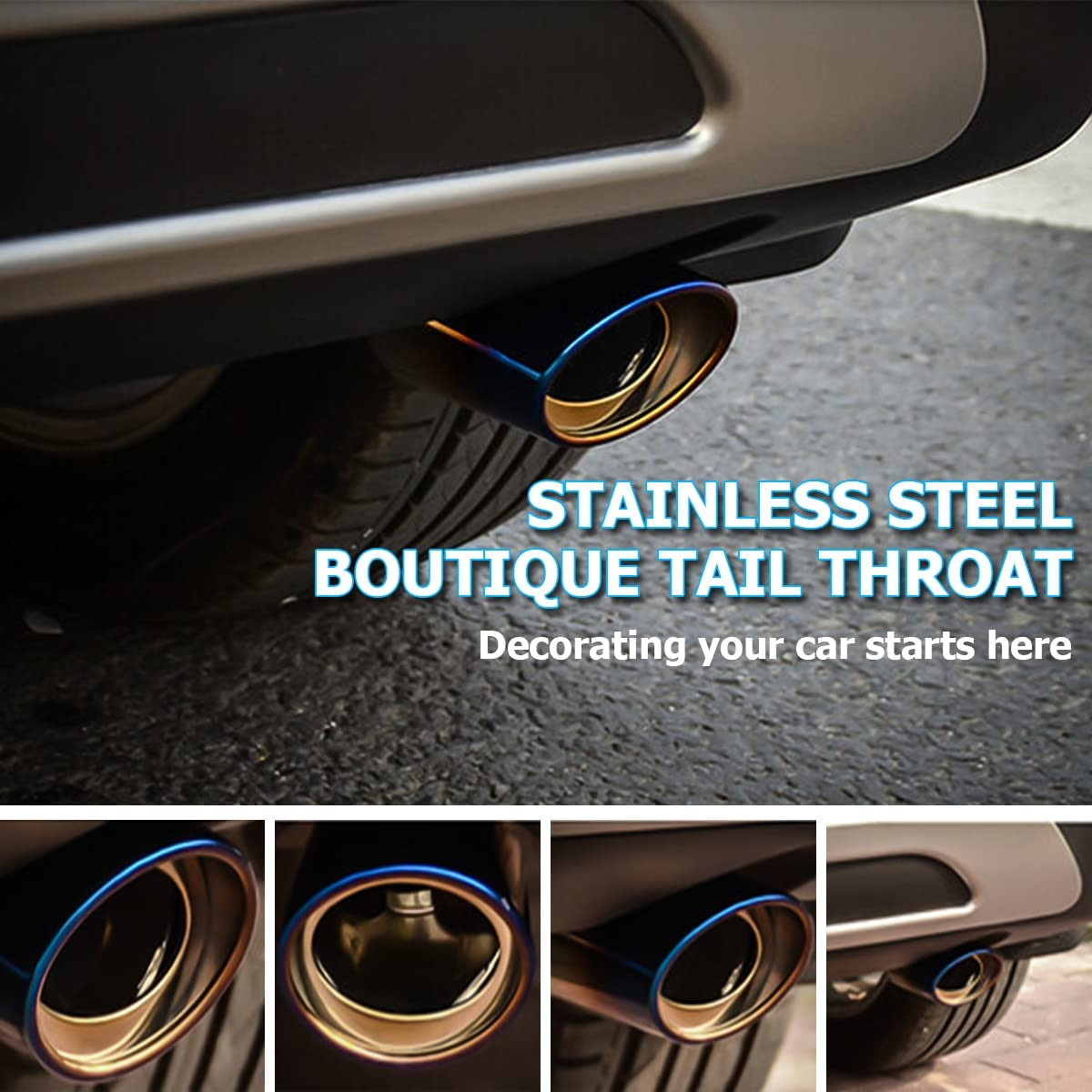 Stainless Steel Car Exhaust Tip, 2.5" to 3.3" Universal Car Exhaust Pipe Modific