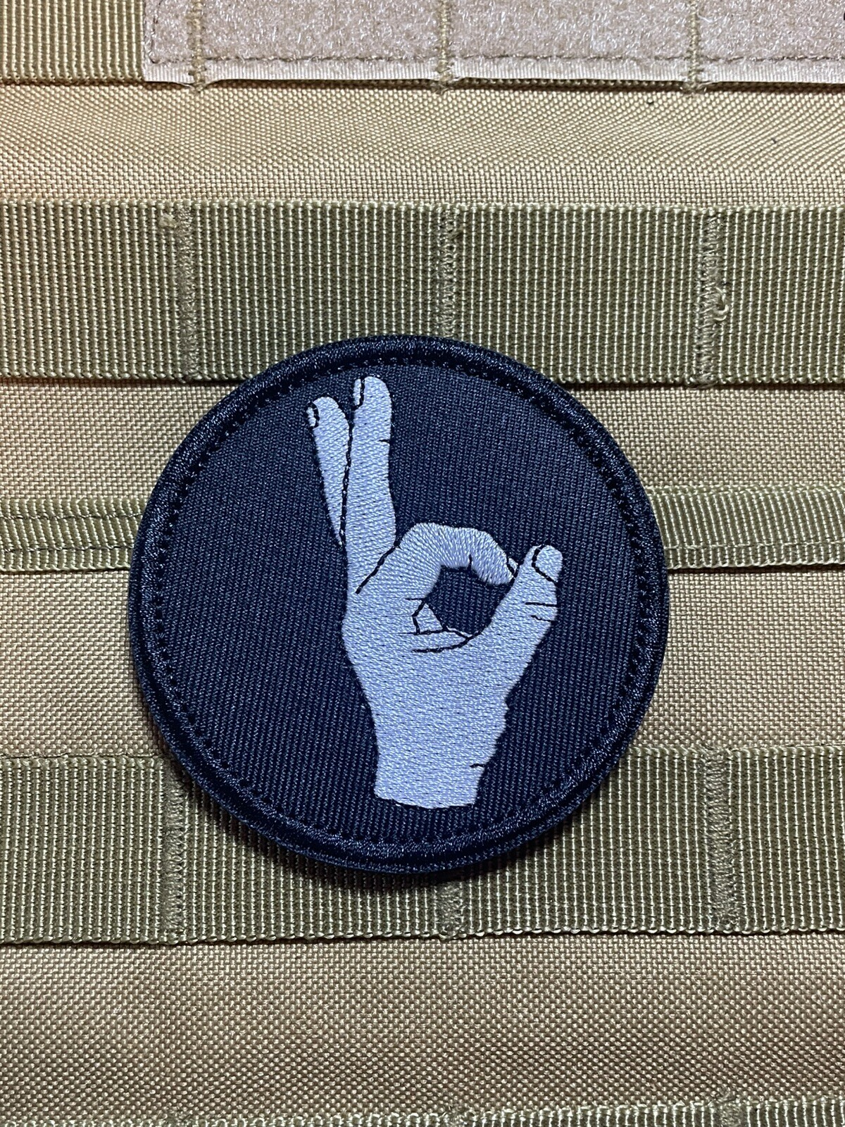 Circle Game Hand A Ok Funny Tactical Army Military Morale Patch Hook Loop