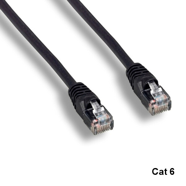 KNTK Black 14' Cat6 UTP Ethernet Cable 24AWG 550MHz RJ45 Patch Panel Networking