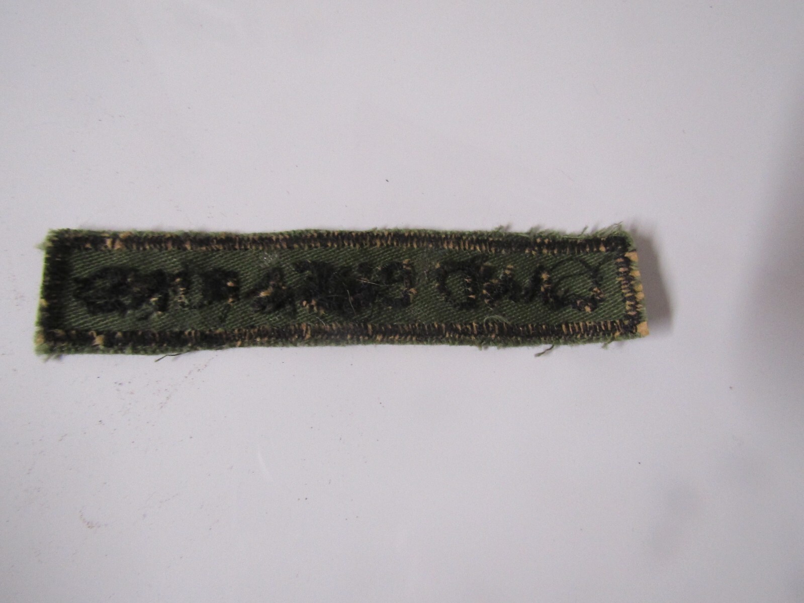 MILITARY PATCH HAND MADE SCROLL TAB LAND CLEARING