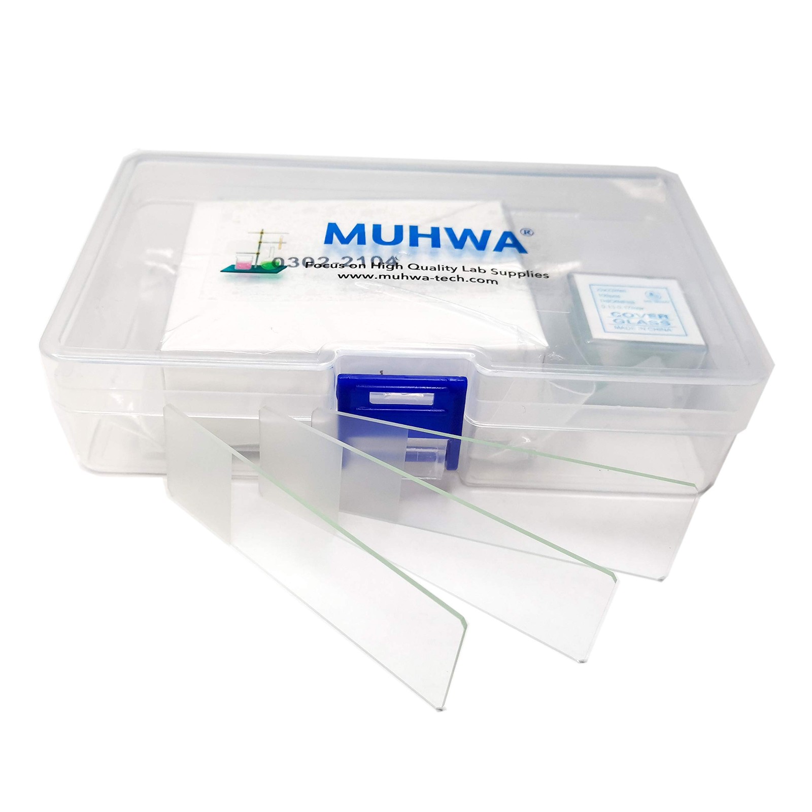 MUHWA 50PCS Blank Microscope Slides and 100PCS Square Cover Glass Clear