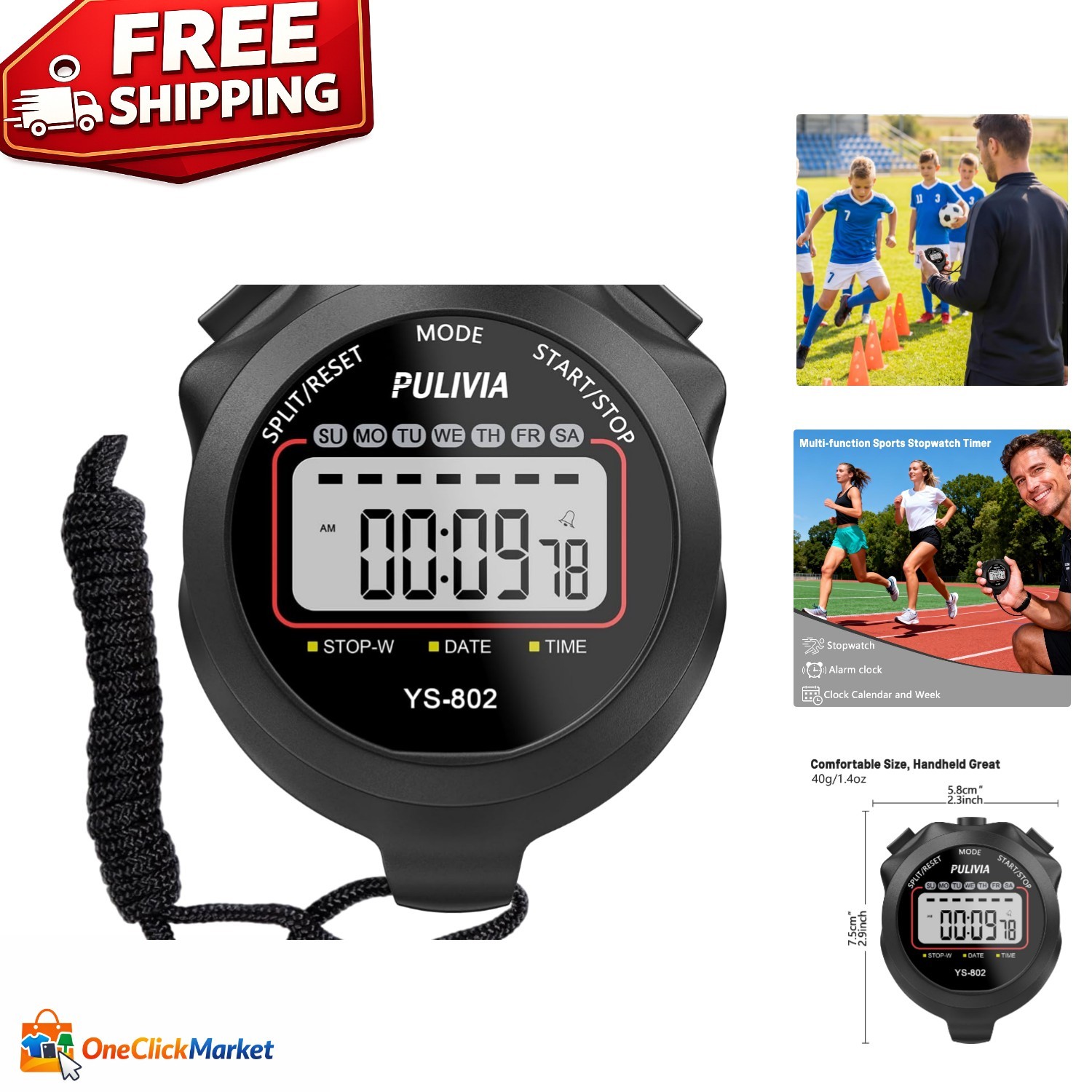 Digital Sports Stopwatch - Large Display, Accurate Timing for Coaches & Athletes