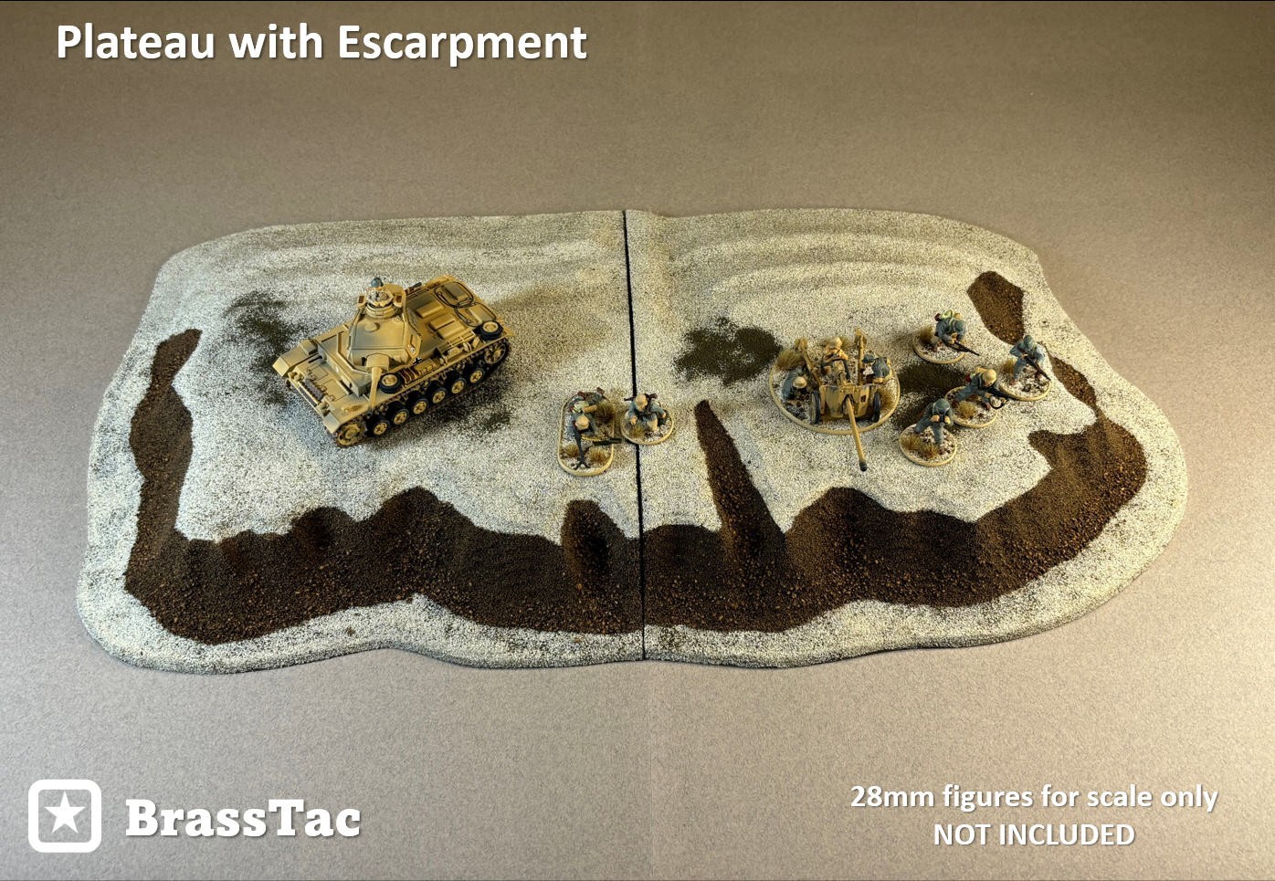 28mm Wargame Terrain - Bolt Action: Desert Plateau with Escarpment [Desert-E-D]