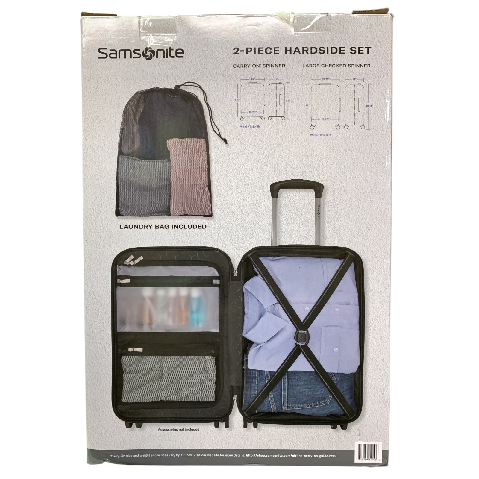 Samsonite Ridgeway II 2-Piece Hardside Set, Checked & Carry-On Spinners, Silver