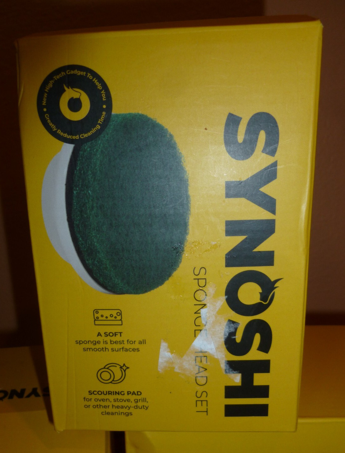 Synoshi® Replacement Cone-Shaped Brush, large flat, sponge heads, charging cord