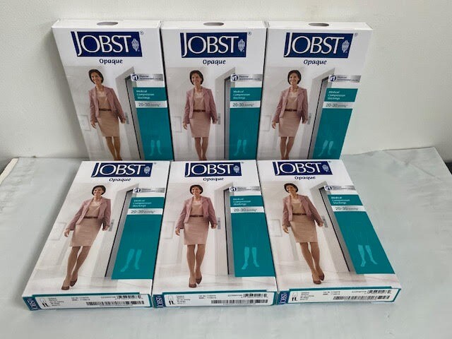 Lot (6) Jobst 115273 Opaque Natural 20-30 mmHg Extra Large Knee Closed Toe NEW!
