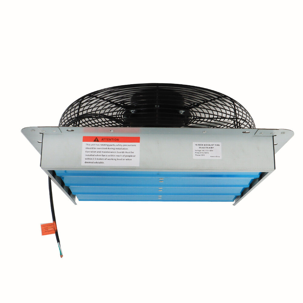 16" Exhaust Fan Ventilation Extractor Wall-Mounted Square Blower Without Plug