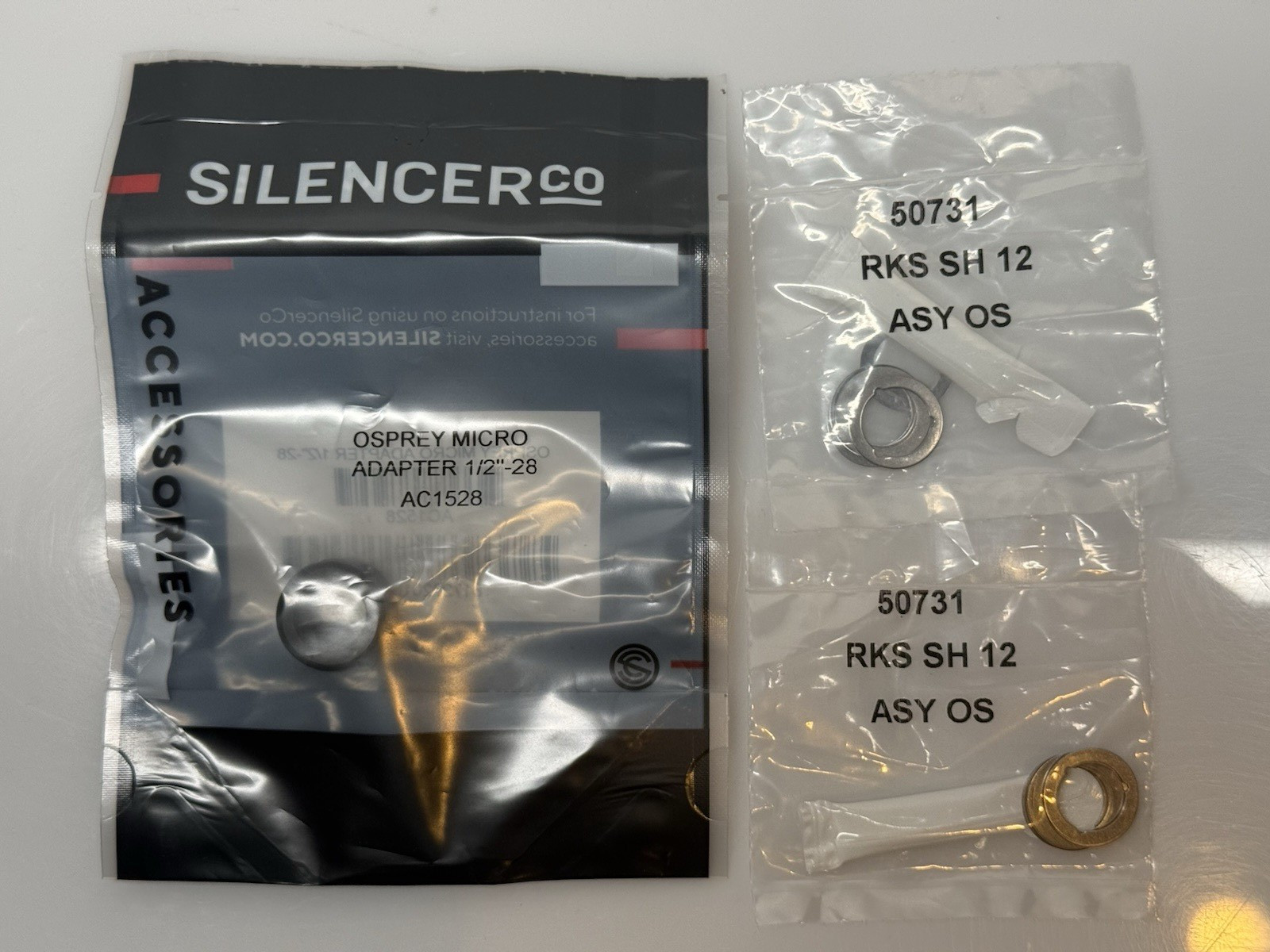 SilencerCo SiCO OSPREY MICRO ADAPTER 1/2″-28 with Timing Shim Kit AC1528 Delta