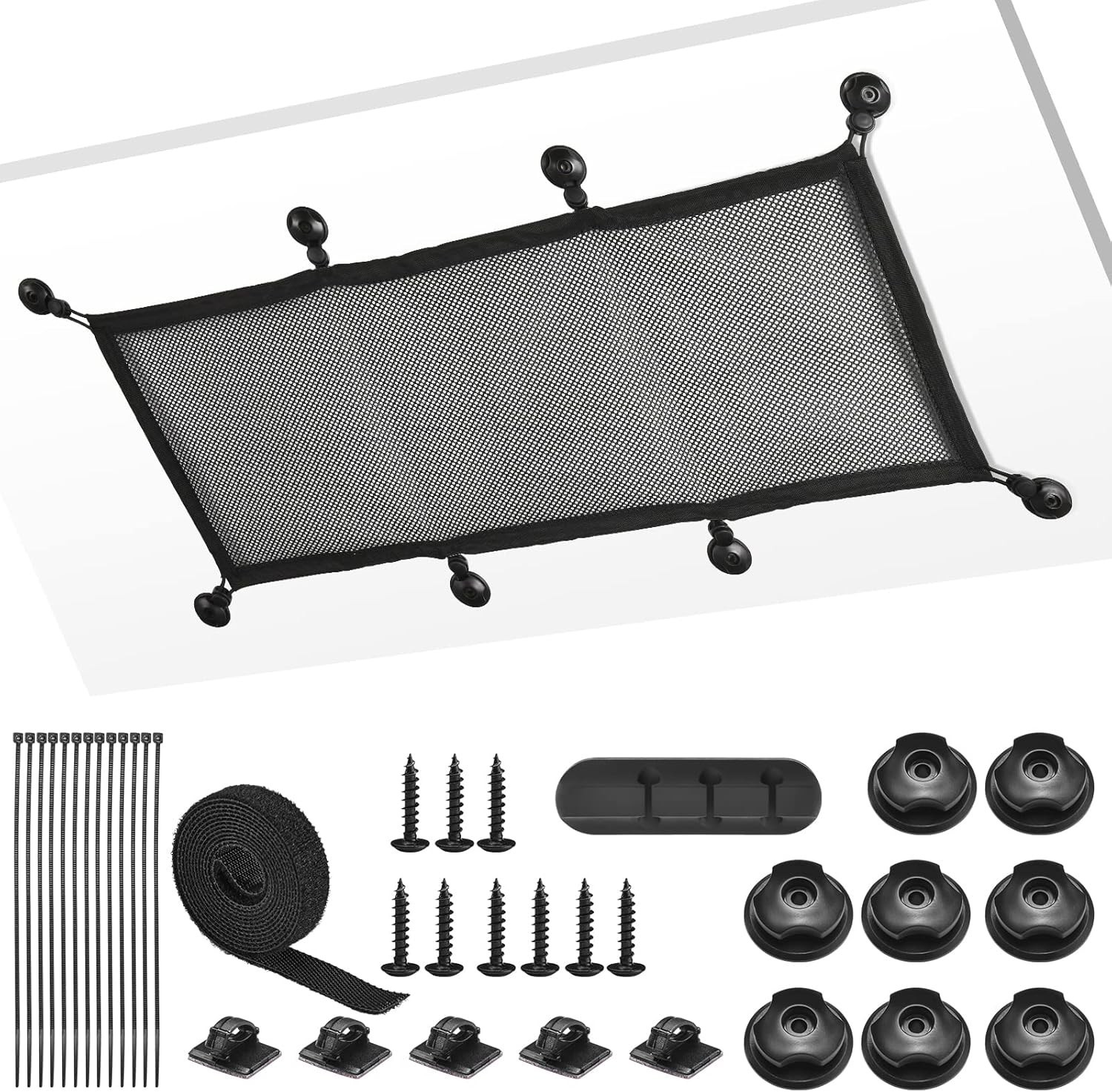 Cable Management Net Under Desk Kit,Privacy Mesh Cable Manager Flexible Under