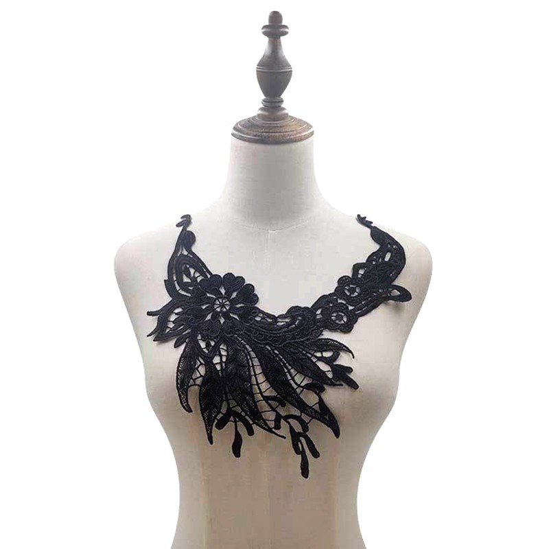 Lace Collar Trim Embroidered Applique Neckline Sewing Patch Fabric Scrapbooking❥
