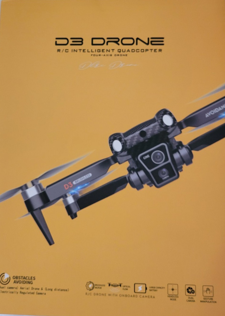 D3 Drone R/C Intelligent Quadcopter Four Axis Drone Dual Camera New in Box
