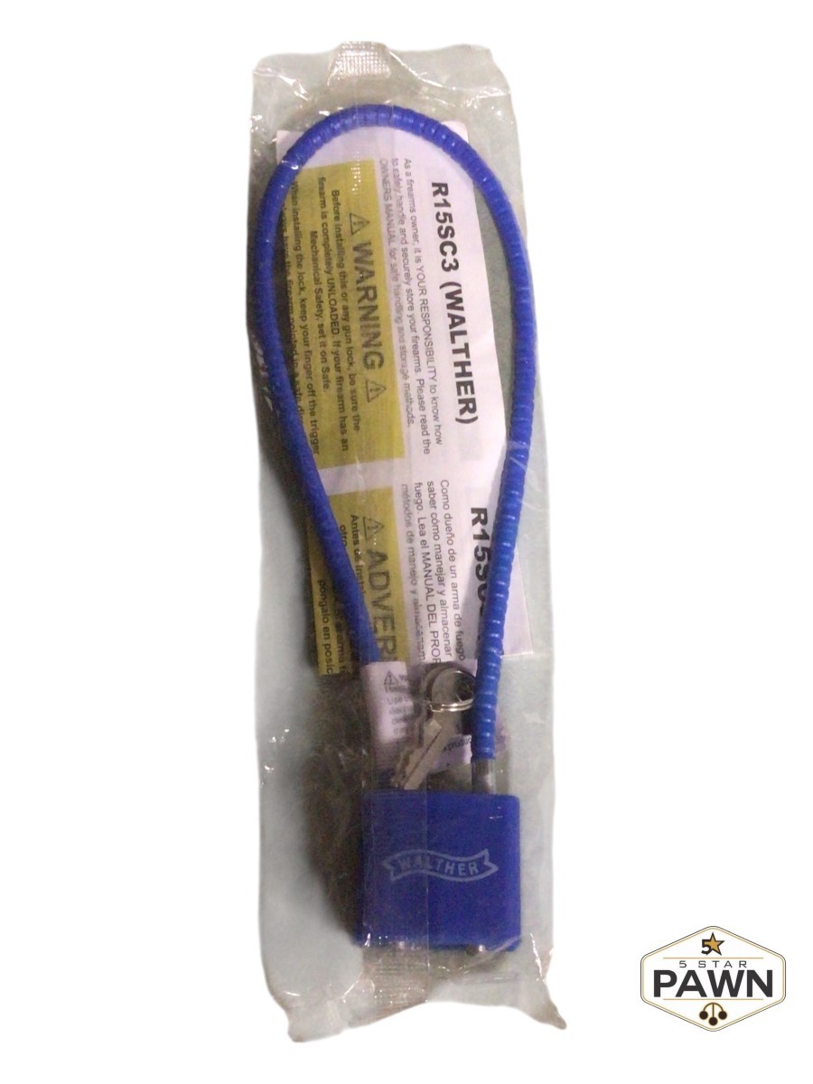 Walther Regal Firearm Gun Safety Cable Lock Brand New R15SC3 15" 2 K (FVS035420)