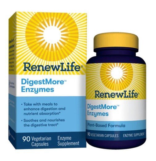 DigestMore Enzymes | 90 Vegetarian Capsules | Digestive Enzyme | by Renew Life