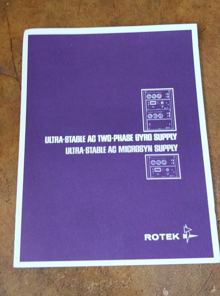 1950's Rotek ~ Gyro Supply / Microsyn Supply ~ Brochure Specs document