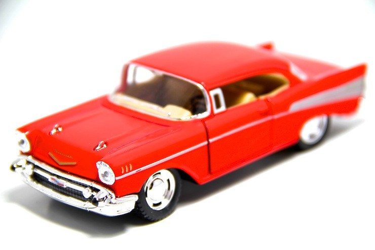 New 5" Kinsmart 1957 Chevrolet Bel Air Diecast Model Toy Car 1:40 Chevy Red