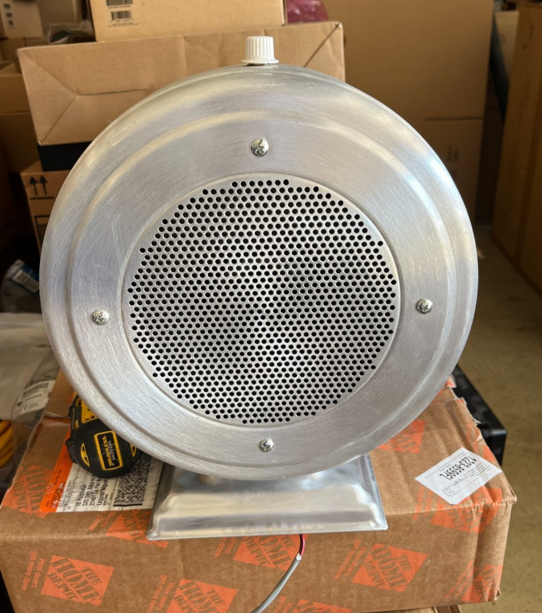 Industrial Subway Speaker Vtg. Aluminum Steam Punk Collectible Art Deco tested