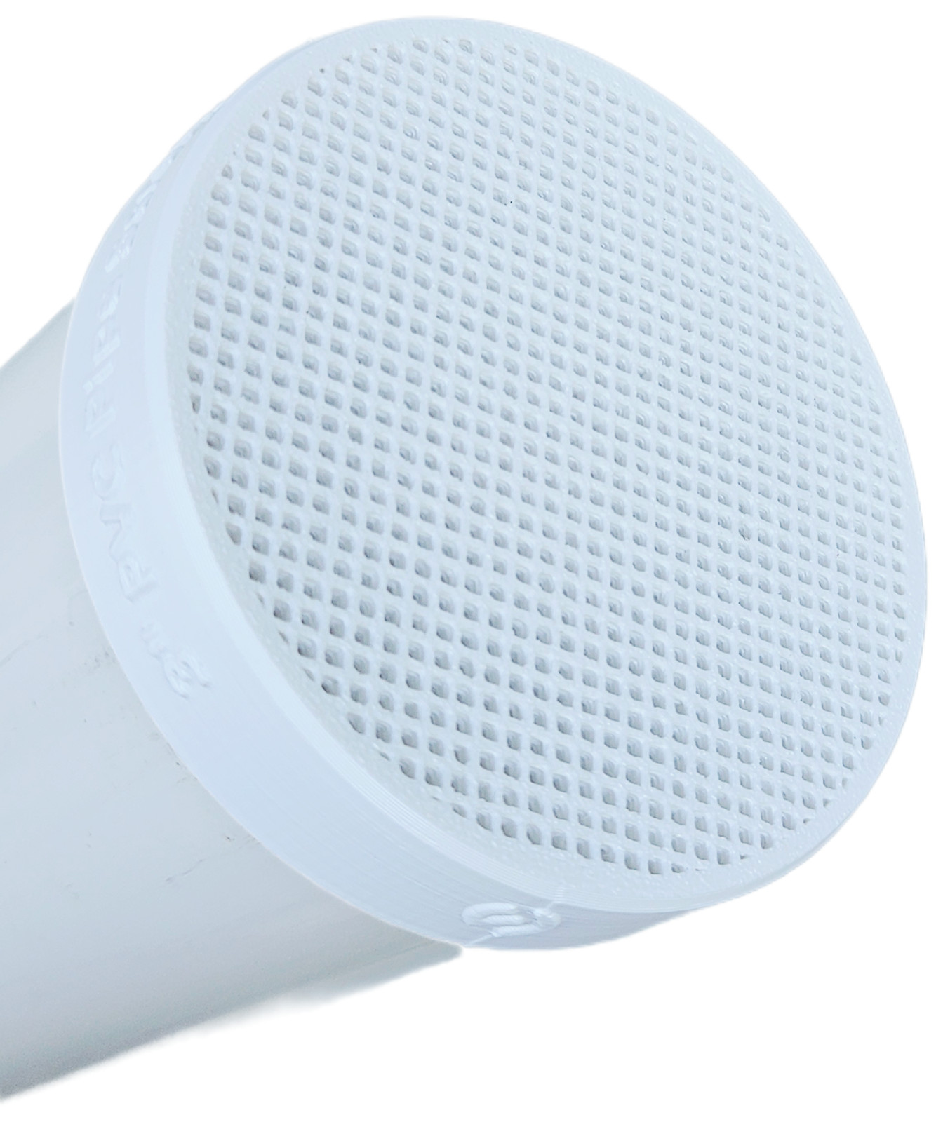 4" PVC Pipe End Cap with Integral Screen for Socket Fit on 4-1/2" OD Pipe
