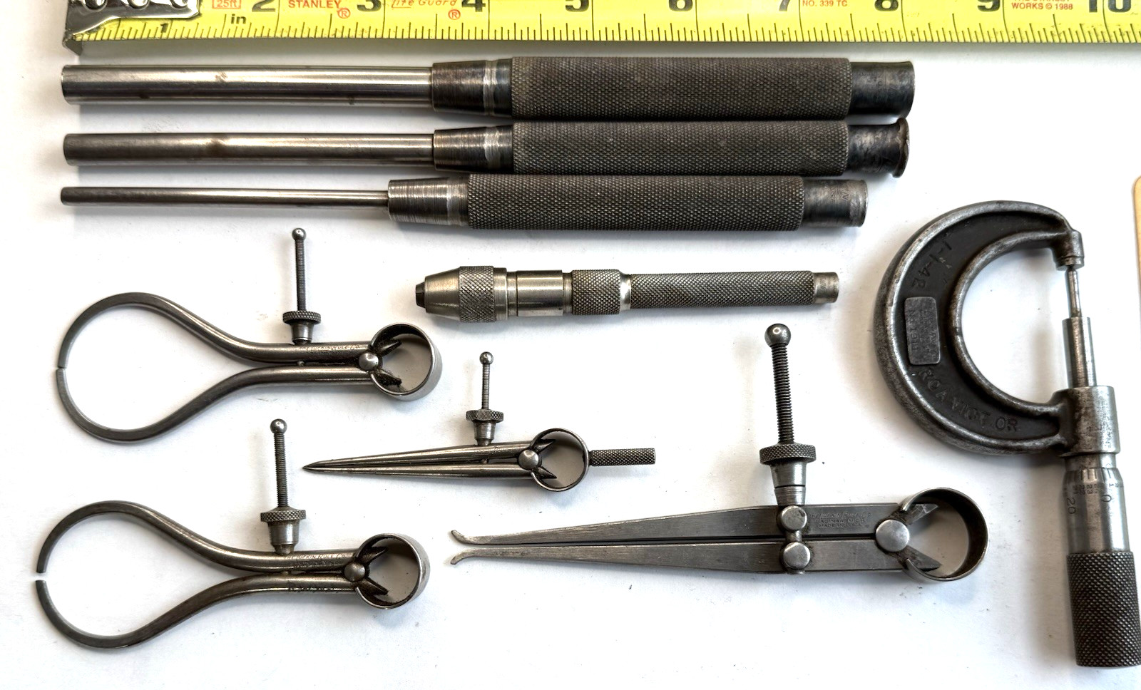 Vintage Lot Of Assorted Machinist Tools LUFKIN Used