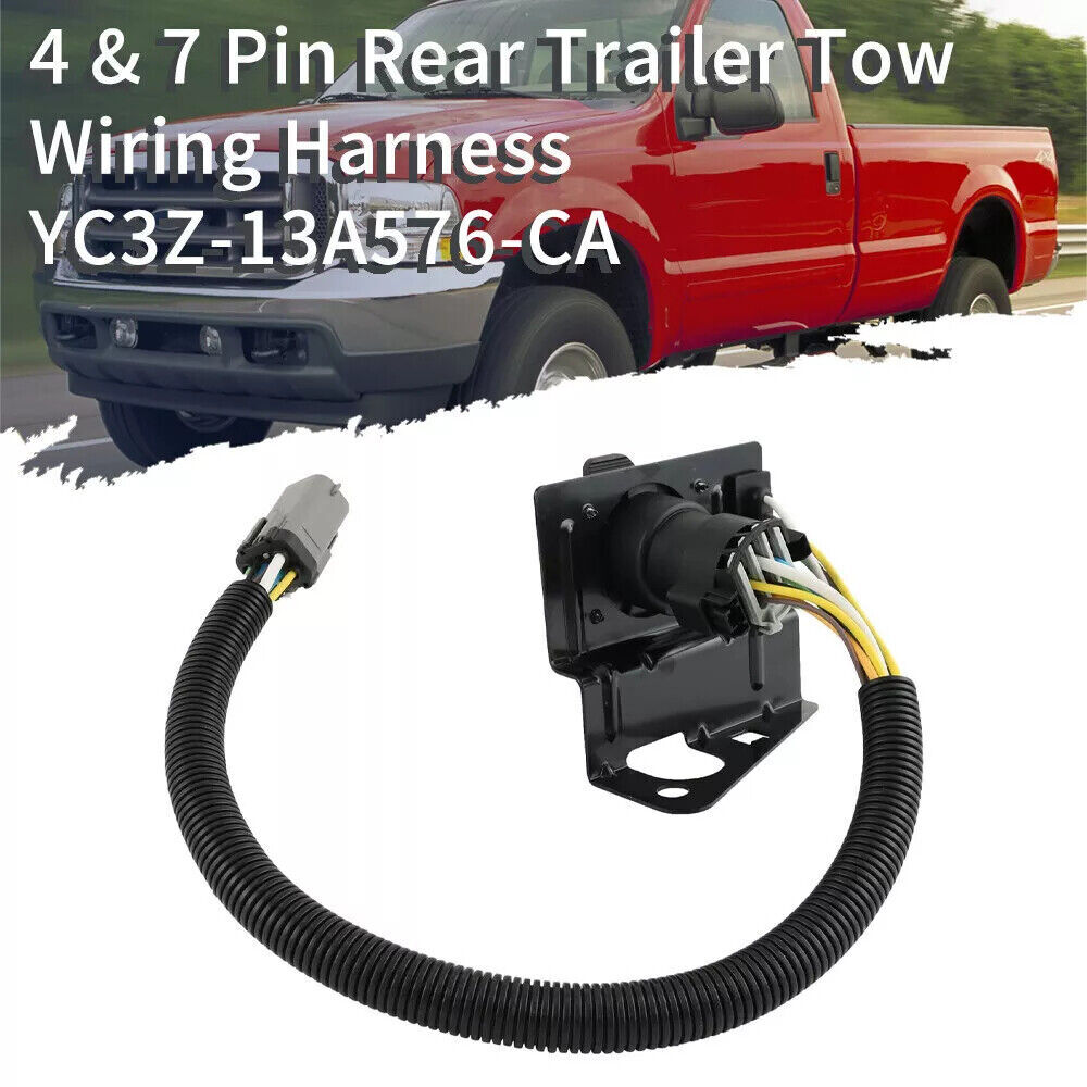 Trailer Tow 4&7 Pin Wiring Harness Plug Fits For 1999-2001 F250 F350 Super Duty