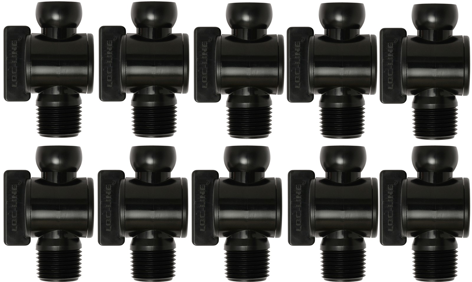 3/4" Black Male NPT Valves - (Pack of 10) Loc-Line® USA 69556-BLK