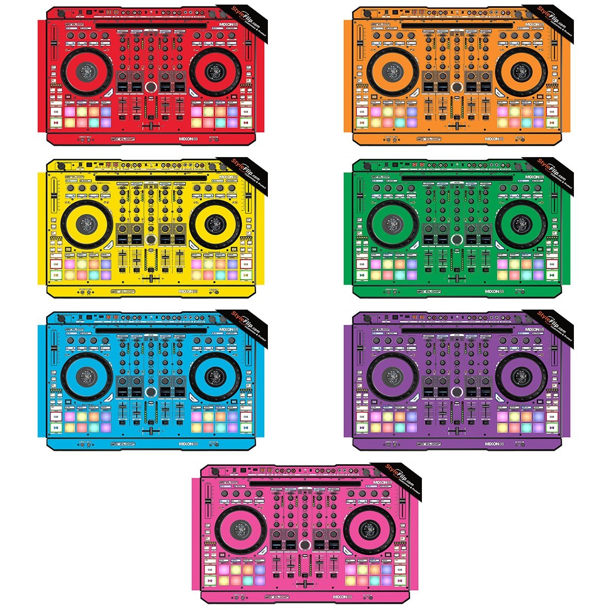 Reloop Mixon 8 Pro Skin | 7 Bold Colors | Protective Decal | StyleFlip
