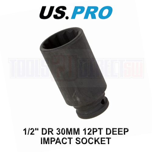 US PRO Tools 30mm 1/2" Drive Socket 12 Point Deep Impact Socket 3782