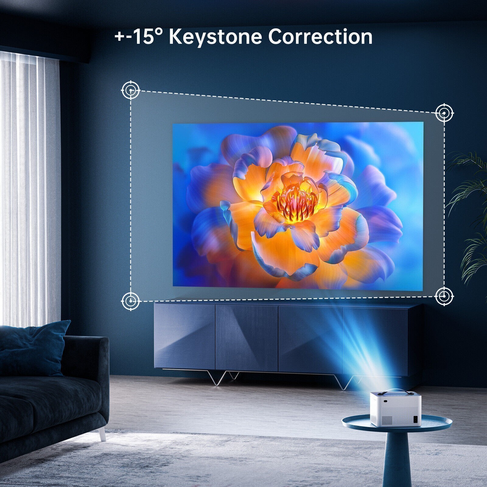 Portable Native 1080P Projector WiFi Bluetooth Home Theater For Android iPhone