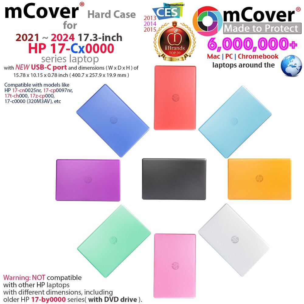 NEW mCover Hard Case for 2021+ 17.3" HP 17-Cxxxx series laptop USB-C port No DVD