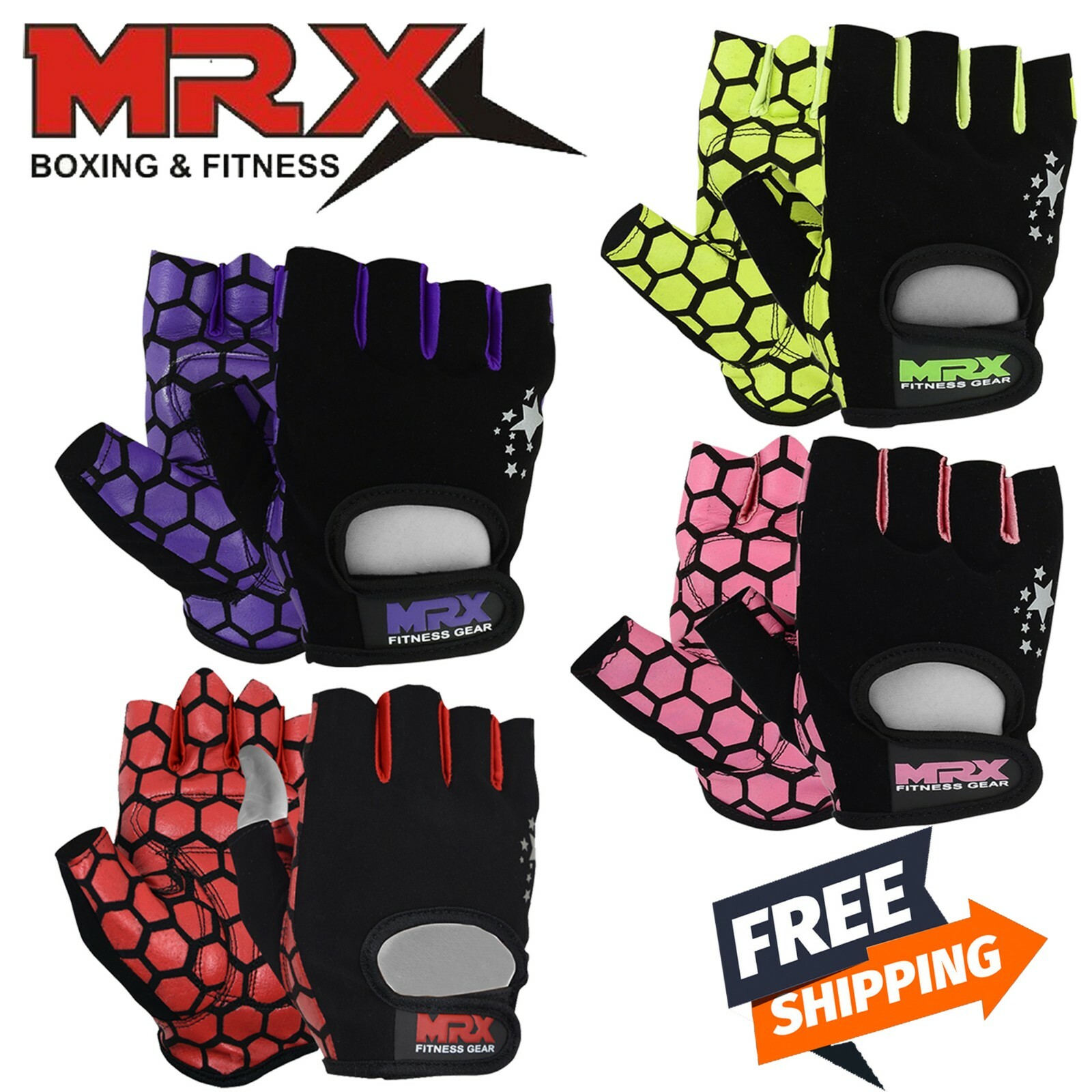 MRX Women Weight Lifting Half Finger Gym Gloves Ladies Fitness Training Workout