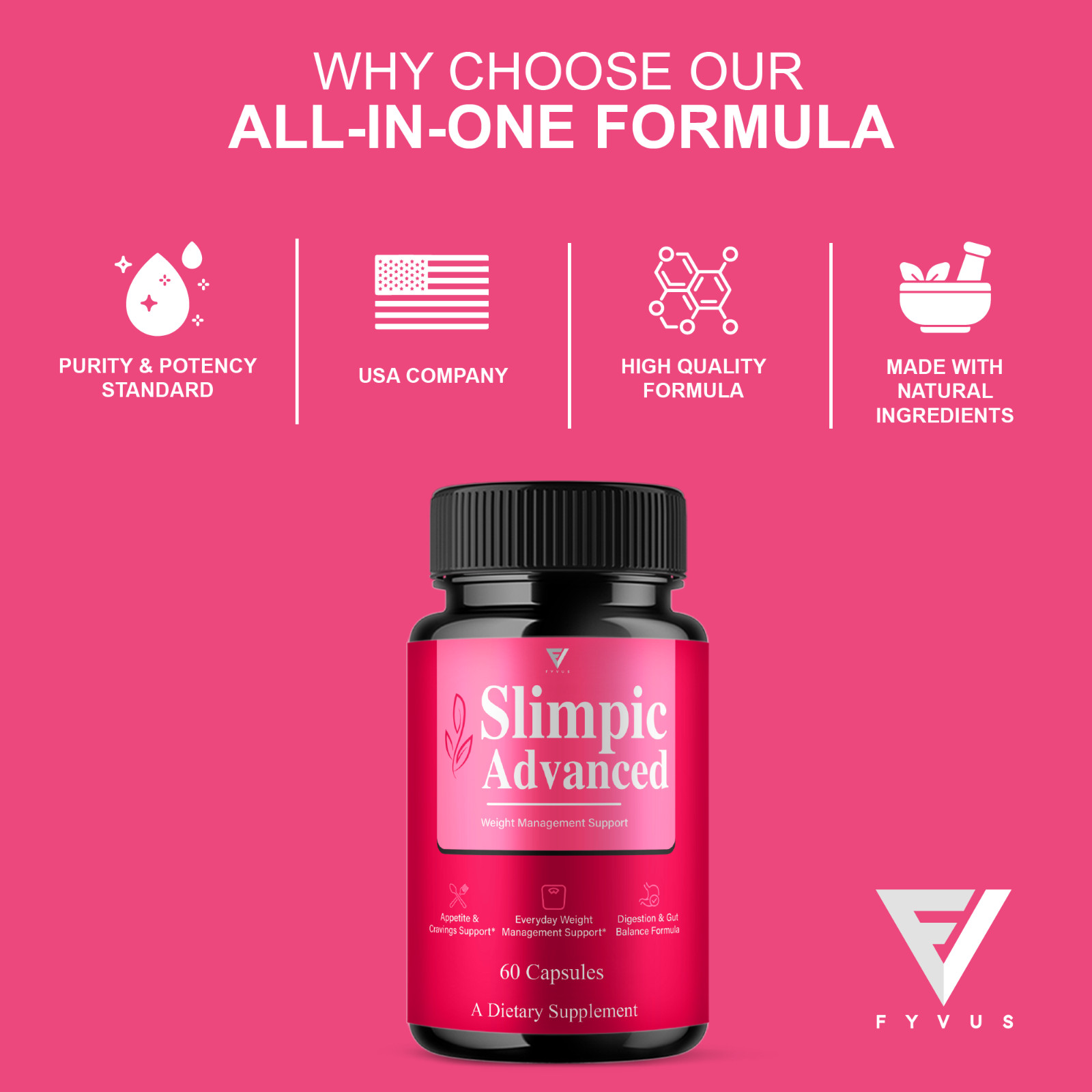 (3 Pack) Slimpic Weight Management Support Supplement Pills (180 Capsules)