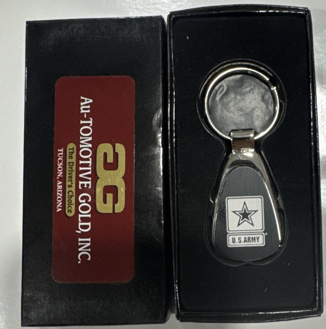 US ARMY Tear Drop Metal BLACK Key Chain Licensed