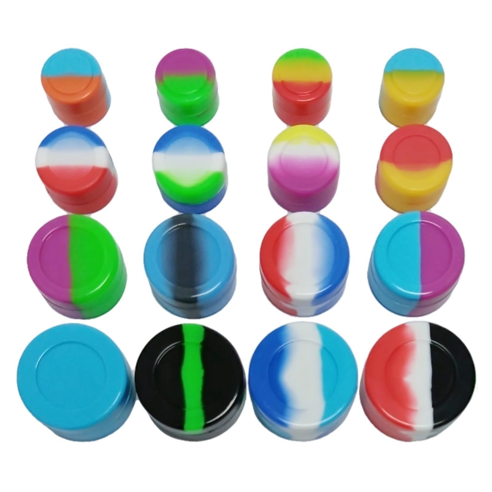 16 PCS 2ML 3ML 5ML 7ML Silicone Wax Containers Non-Stick Wax Jars Travel Size