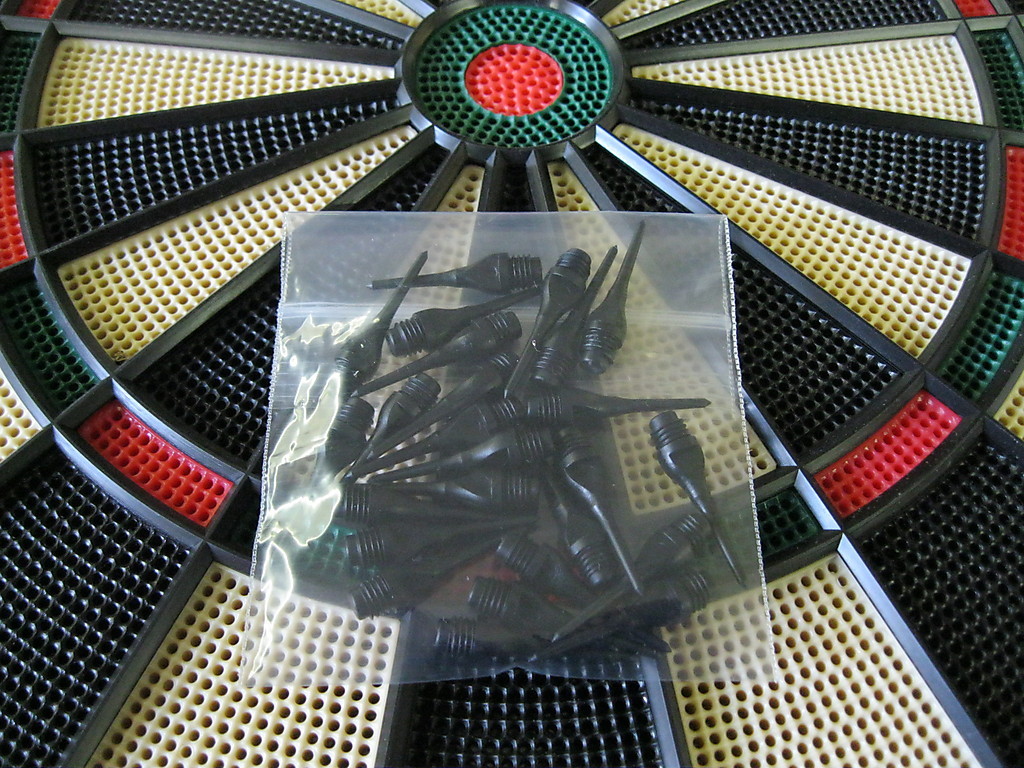 25 NEW BLACK DART TIPS for All Electronic Dart Boards 1/4" Thread