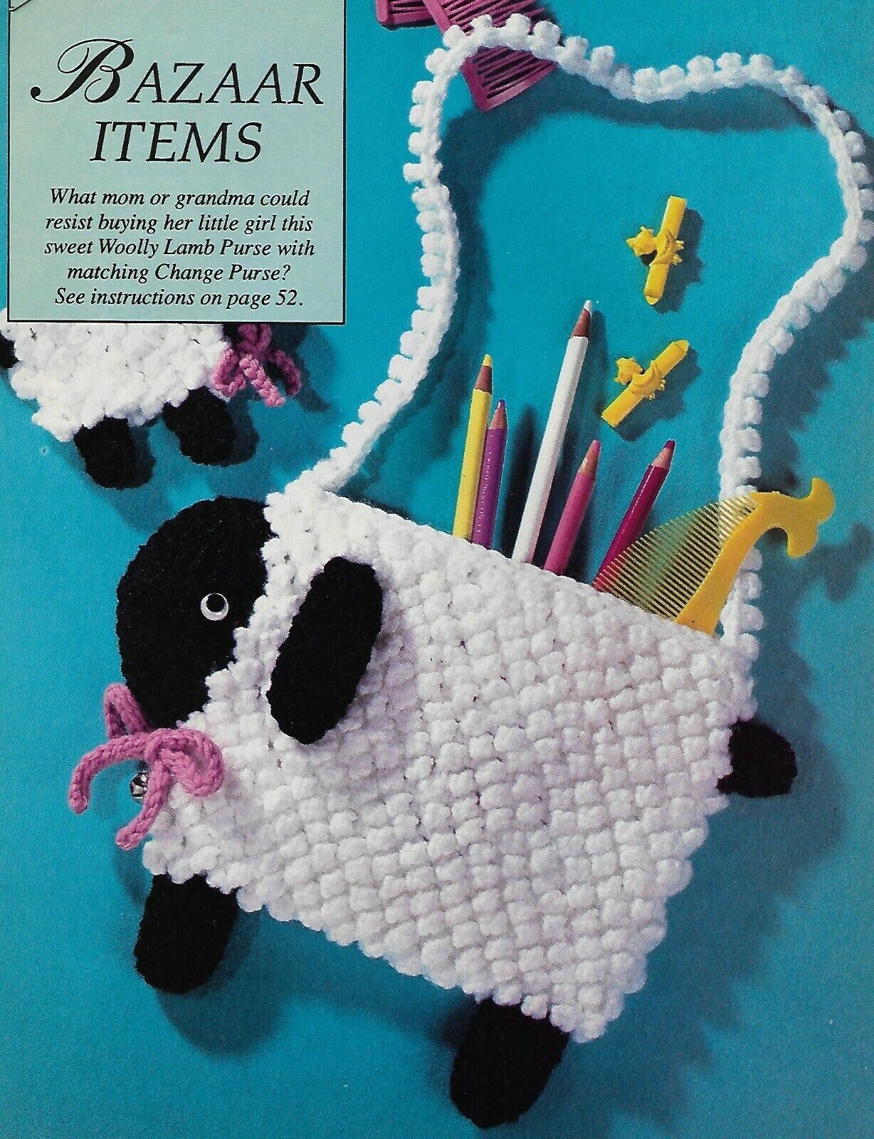 Woolly Lamb Purse & Change Purse Set crochet pattern instructions