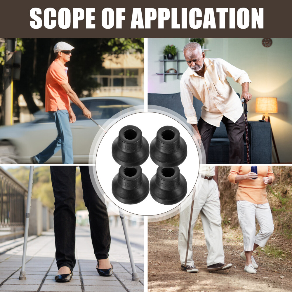4Pcs Crutch Tips Rubber Cane Tip Heavy Duty Crutches Pad Rubber Cane Feet