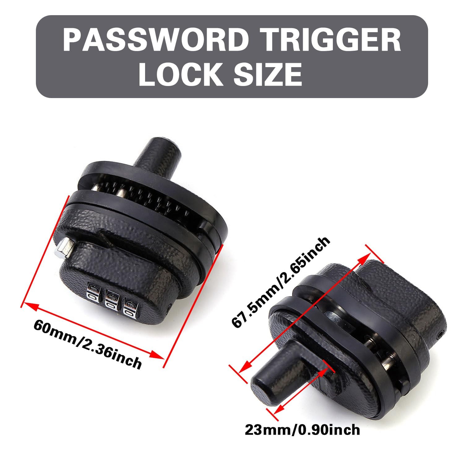 Bntyok Gun Trigger Lock Set 3 PCS Combination Guard Black