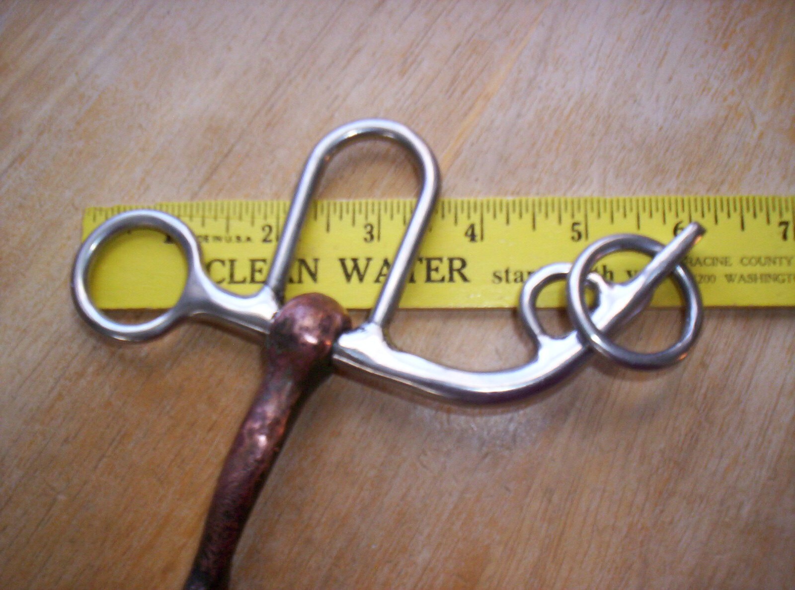 Used Stainless Argentine Snaffle Bit 5" Copper Mouth 6" Shanks