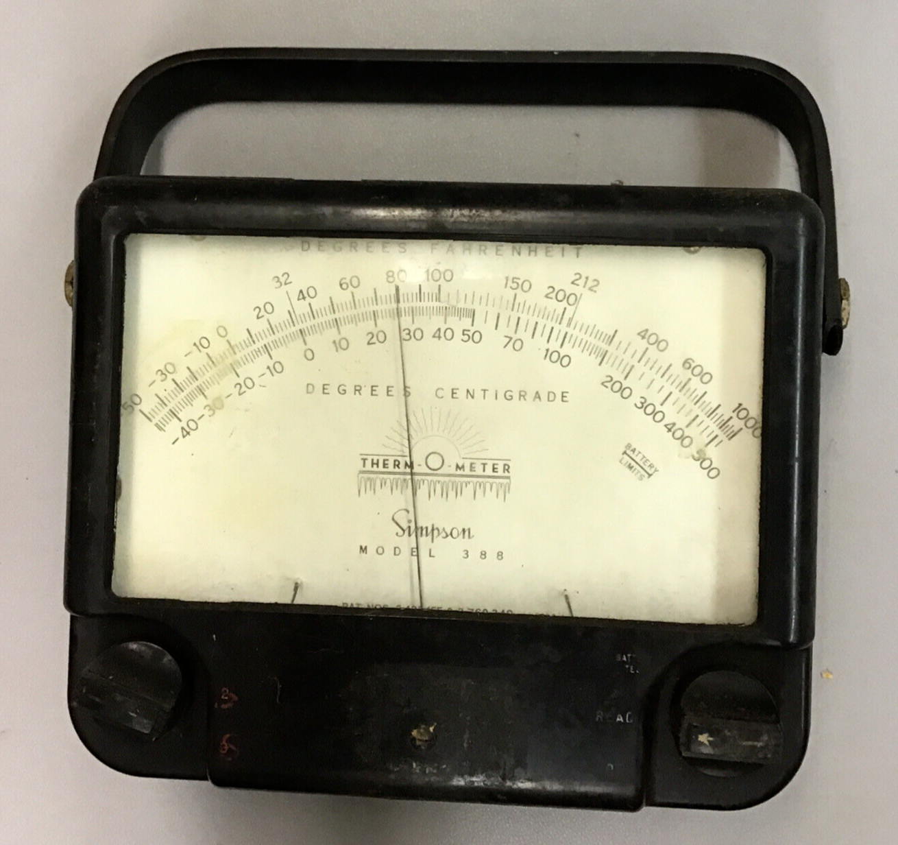 Simpson Therm-O-Meter Model 388 Vintage USA Temperature Measure (B380)