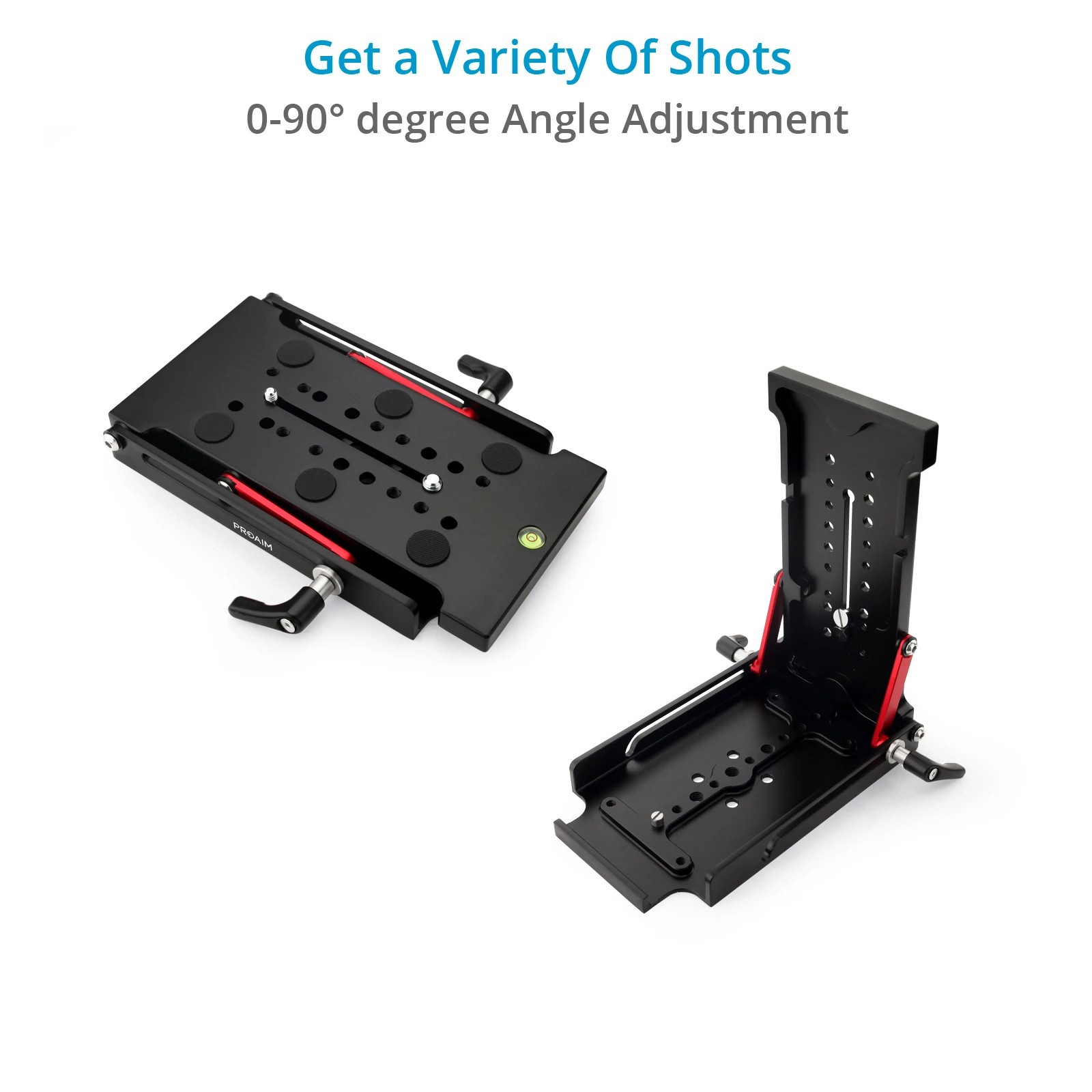 Proaim Big Multi-Angle Camera Levelling Wedge Plate. 0-90° Tilt Adjustments