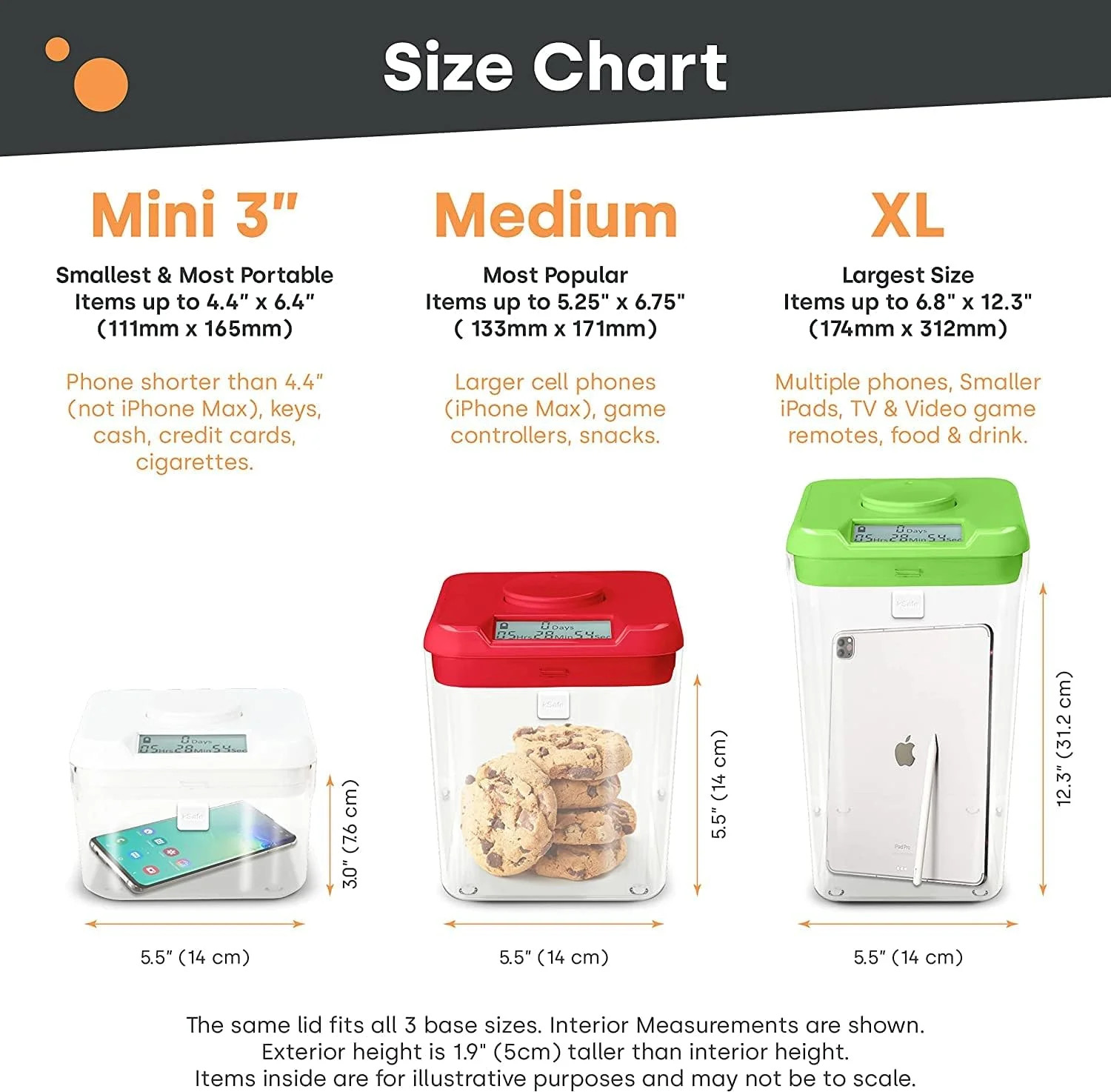 Kitchen Safe Time Lock Safe - Phone Safe Box with Timer, Timed Lock Box for Snac
