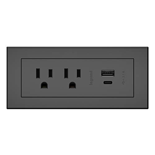 Legrand  RDZCBK10 radiant Furniture Power Center with USB, Recessed Power
