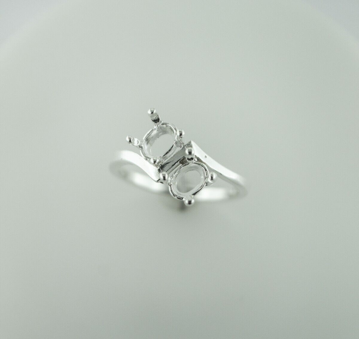 7 x 5 mm Double Oval Sterling Silver Ring Setting