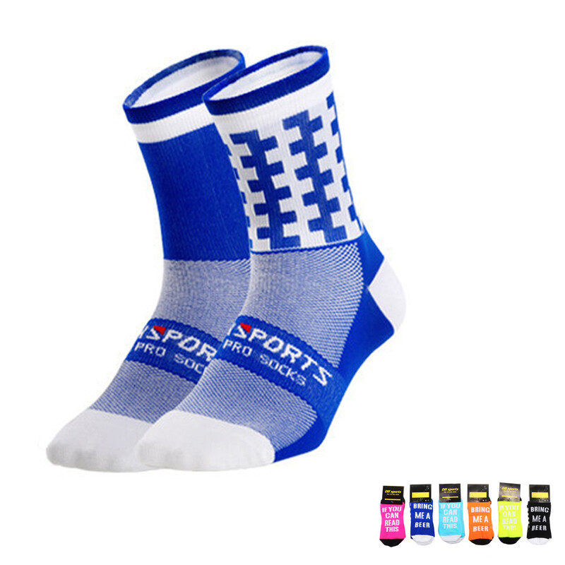 Pro Cycling Socks Mens Womens Riding Bicycle Sports Ankle Socks XC MTB BMX Blue