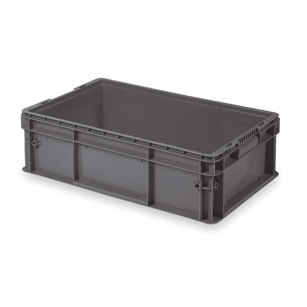 BUCKHORN SW241507F101000 Straight Wall Container,Gray,Solid,HDPE 3FZA3