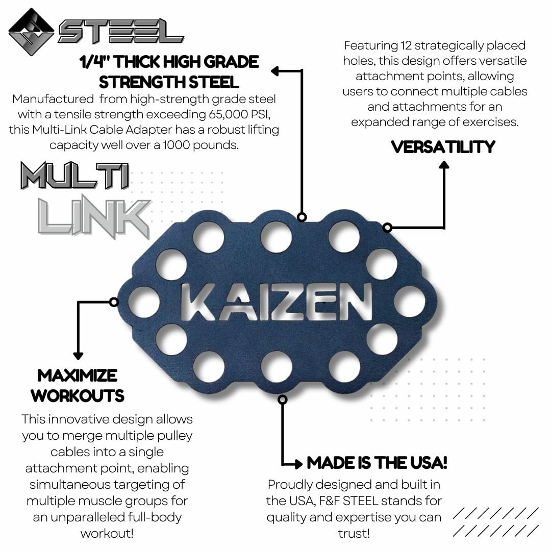 F&F STEEL Kaizen Multi-Link Cable Machine Attachment Connector Combine Cables