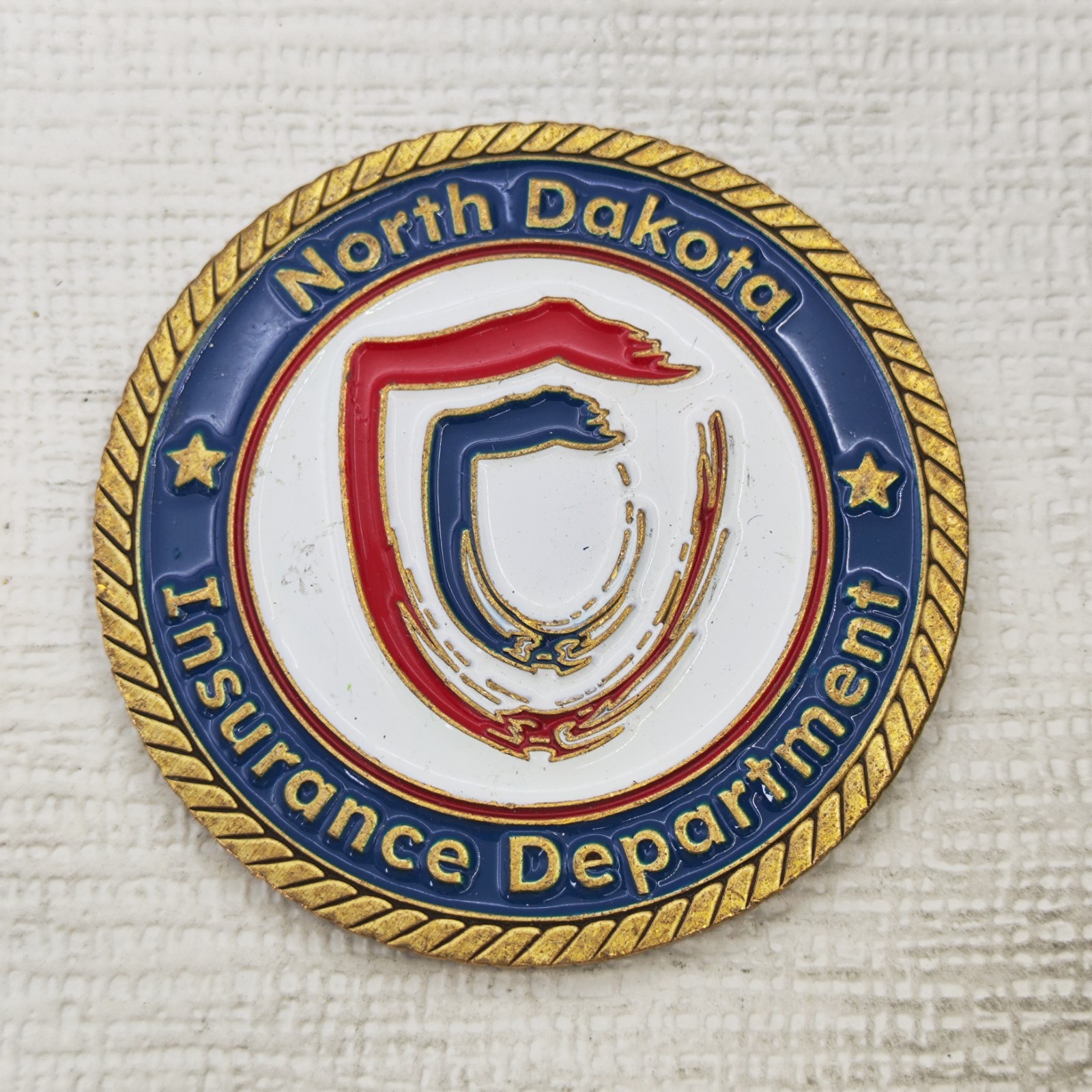 North Dakata Great Seal & Insurance Department Challenge Coin